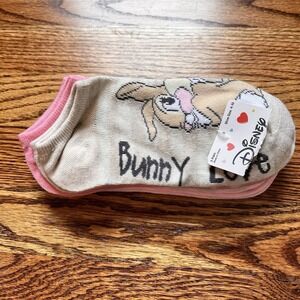 Disney Bambi Women's 5 Pair No-Show Socks Thumper Valentine Size 4-10